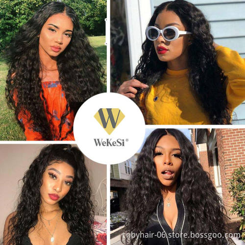 Deep Wave Closure Human Hair Lace Frontal 13x6 Lace Front Wig Pre Plucked Bleached Knots Wigs 13x4 Deep Wave Frontal Wig